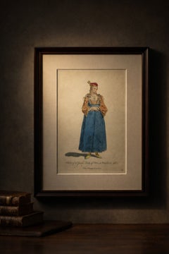 Greek Lady of Pera, Ottoman Costume Print – Hand-Colored Engraving, 1749
