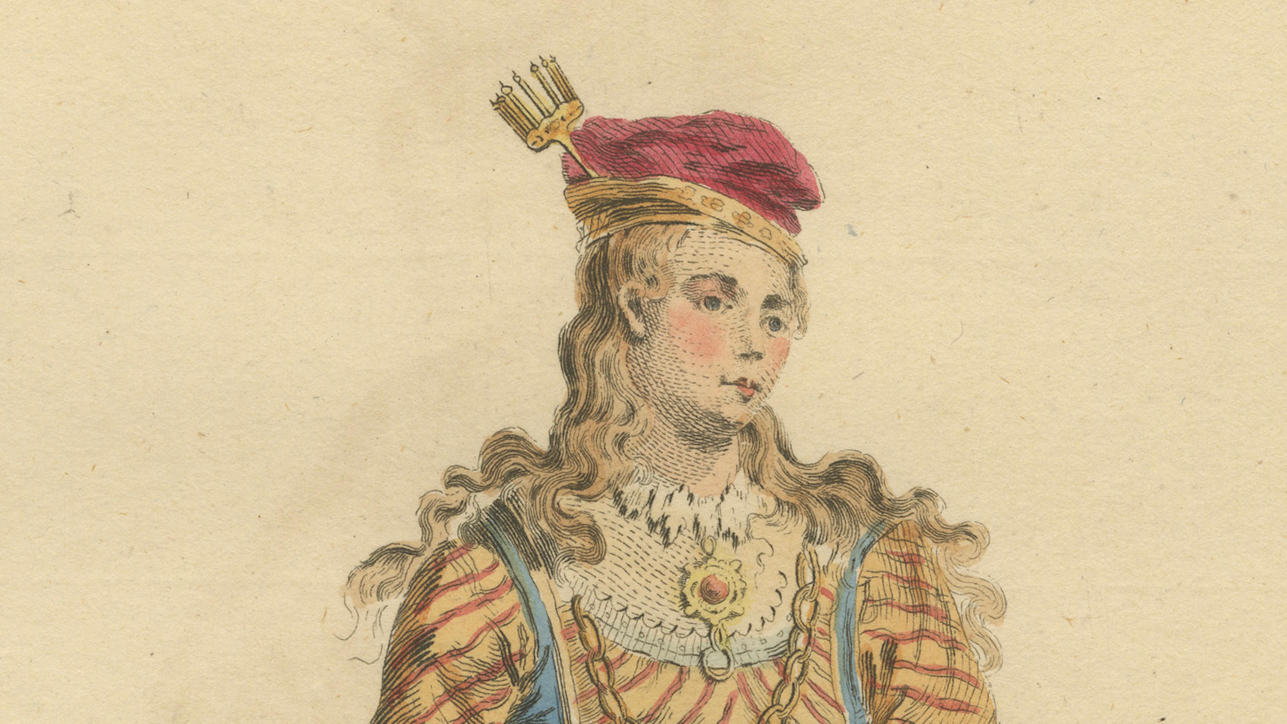 Greek Lady of Pera, Ottoman Costume Print – Hand-Colored Engraving, 1749