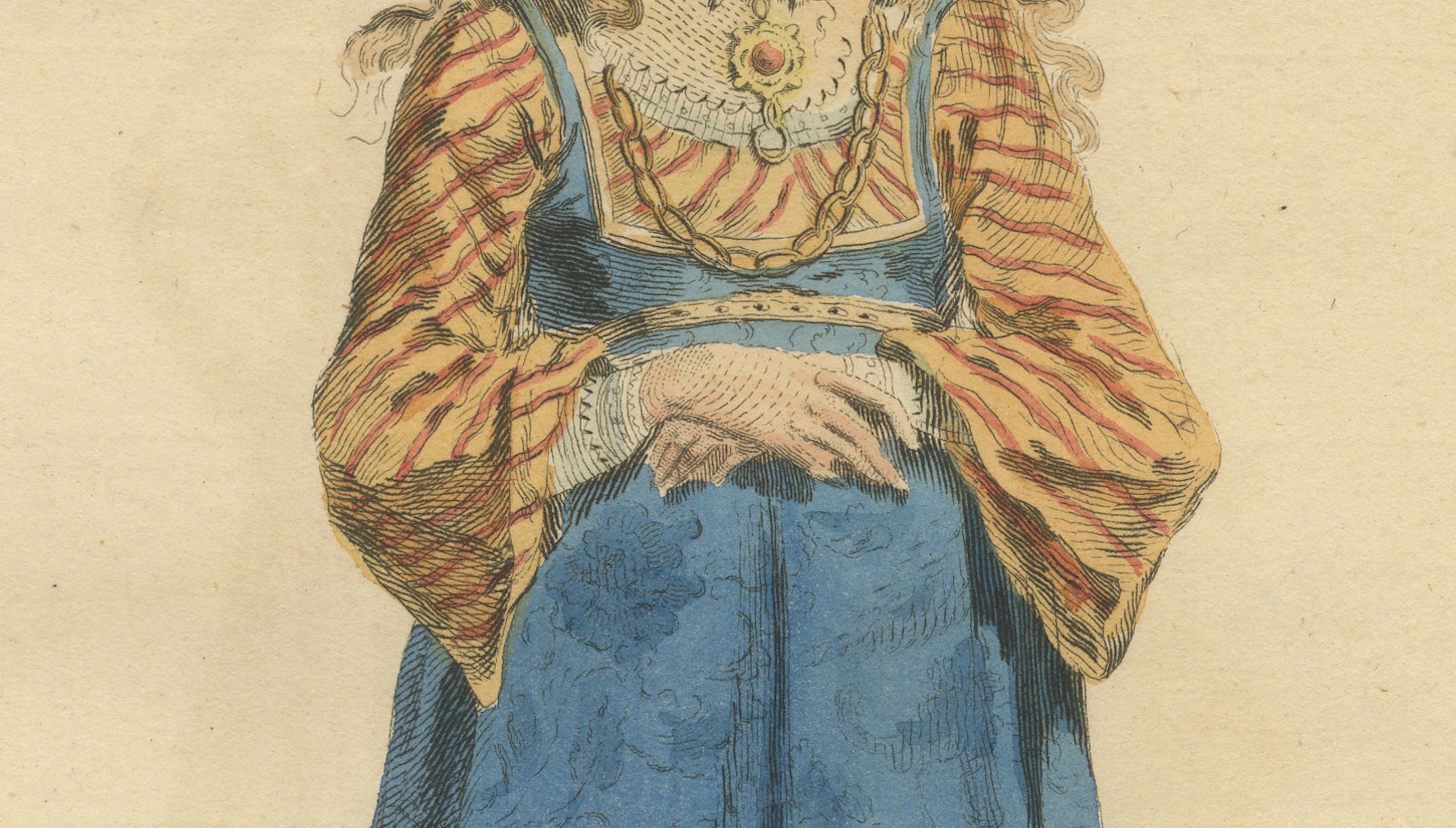 Greek Lady of Pera, Ottoman Costume Print – Hand-Colored Engraving, 1749