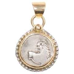 Greek Lion Hemidrachm Pendant in 18K gold