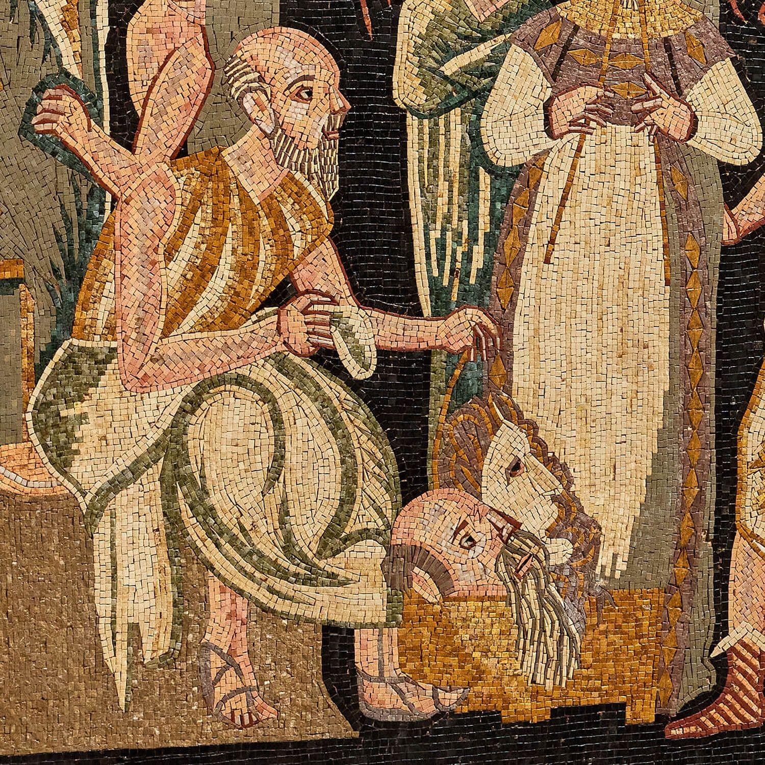 Griechische Mosaikwandtafel mit der Darstellung des Tereus im Zustand „Relativ gut“ im Angebot in Wormelow, Herefordshire
