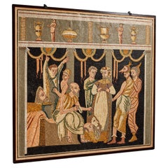 Vintage Greek Mosaic Wall Panel Depicting Tereus