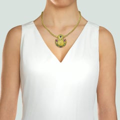 Greek Motif 18K Pendant Rolo Necklace