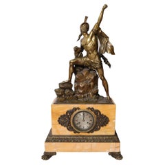 Greek Neoclassical Bronze Mantel Clock by Honore Pons