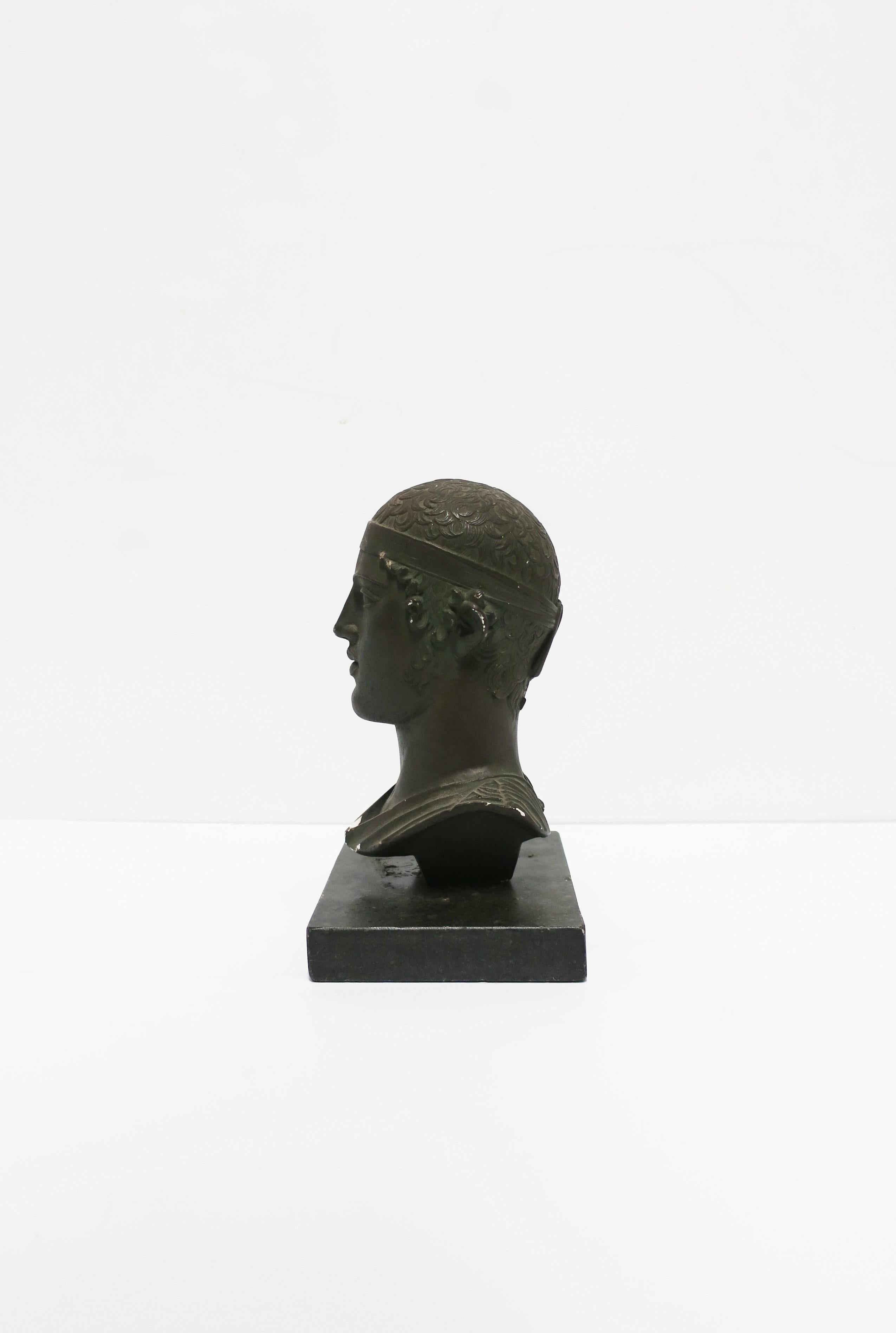 English Greek or Roman Head Bust Sculpture, 1965 For Sale