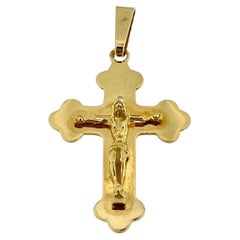 Greek Orthodox 18kt Yellow Gold Crucifix