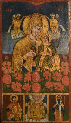 Greek orthodox icon (1800) painted on wooden pannel