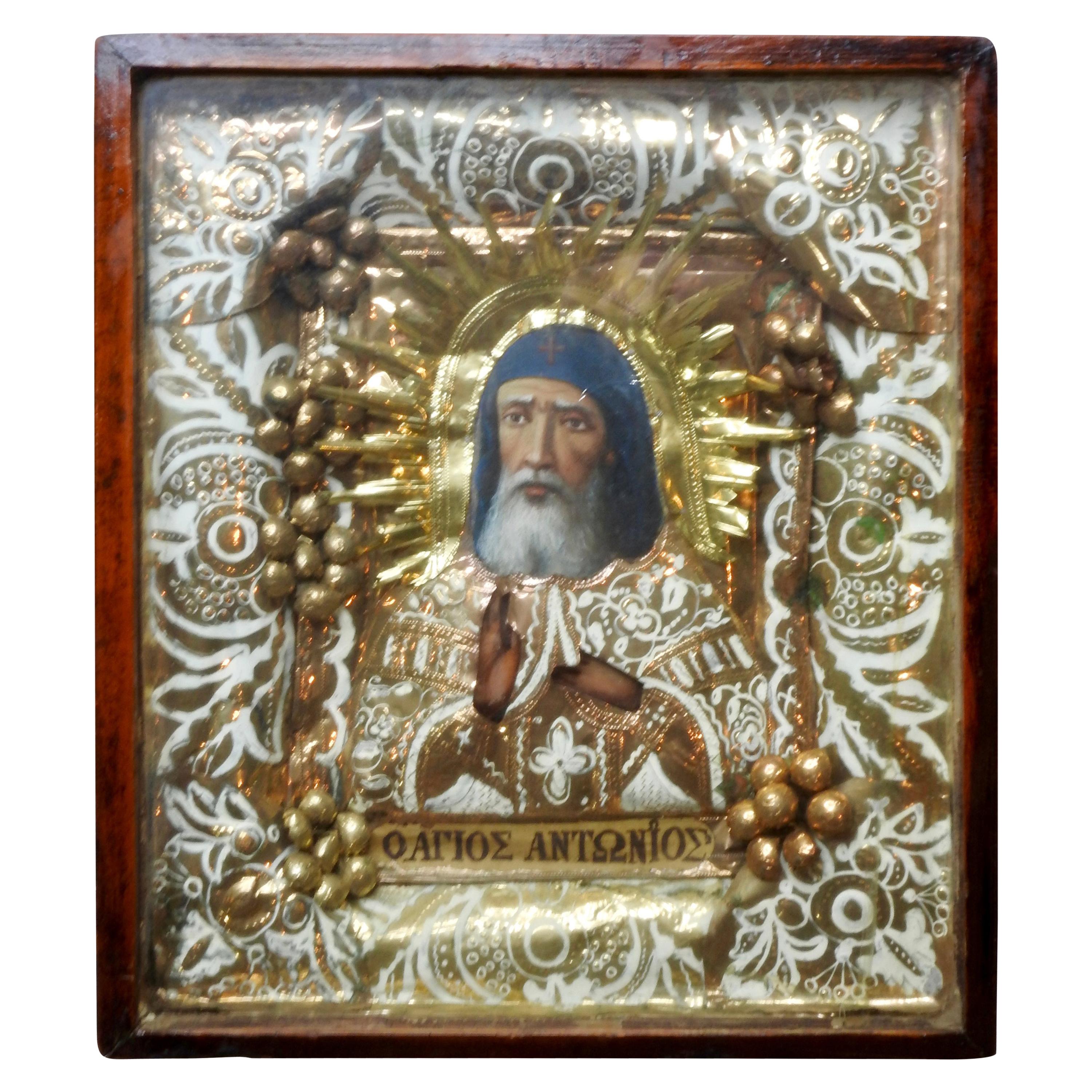 Greek Orthodox Icon of St Anthony For Sale