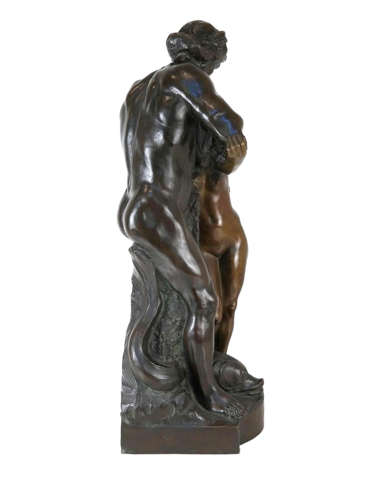 Greek Poseidon and Amphitrite Bronze Sculpture by Karl Gustav Rutz (1857-1949) For Sale 3