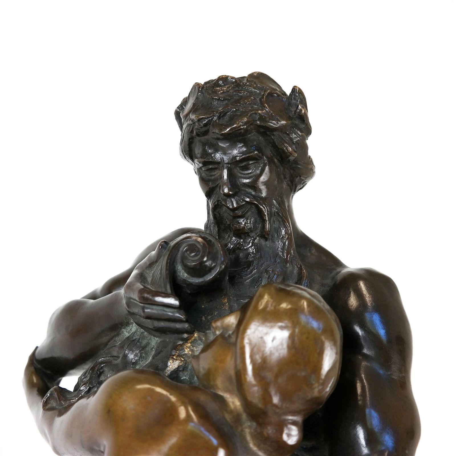 20th Century Greek Poseidon and Amphitrite Bronze Sculpture by Karl Gustav Rutz (1857-1949) For Sale