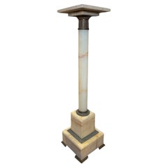 Greek Revival Bronze Alabaster Pedestal