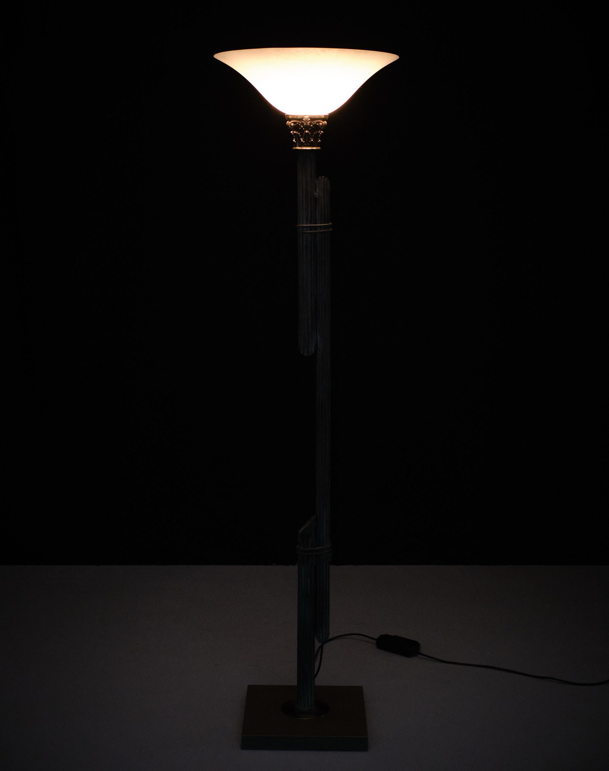 Greek Revival Bronze Floor Lamp, 1980s, Italy For Sale at 1stDibs