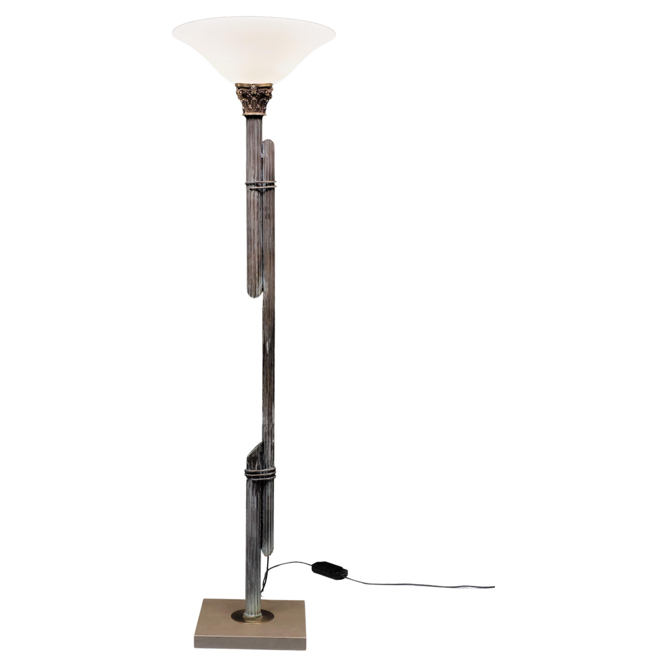 Greek Revival Bronze Floor Lamp, 1980s, Italy For Sale at 1stDibs