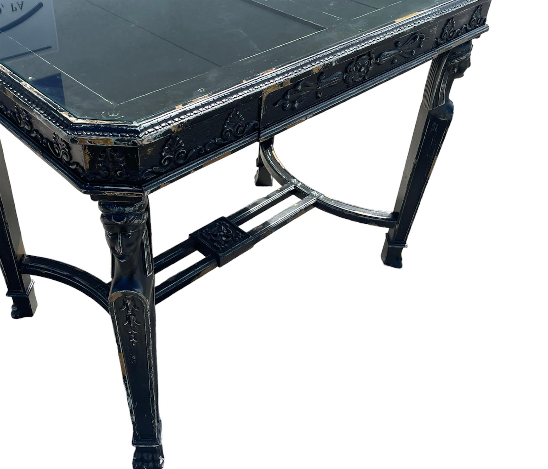 Greek Revival Distressed Decorative Table For Sale 2