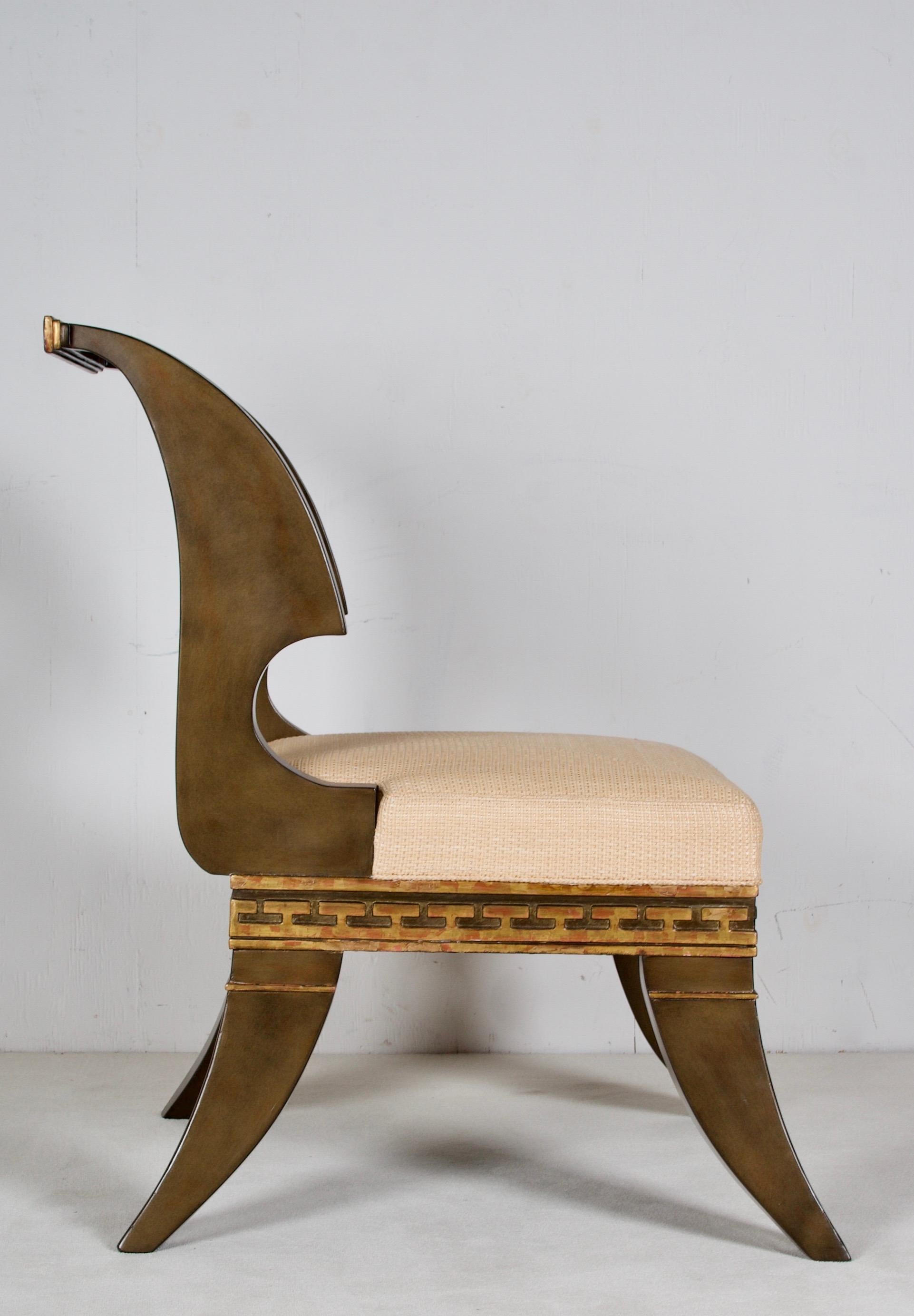 Empire Revival Modern Sabre Leg Chairs in  Engl. Neoclassic style, after a Model by Thomas Hope For Sale