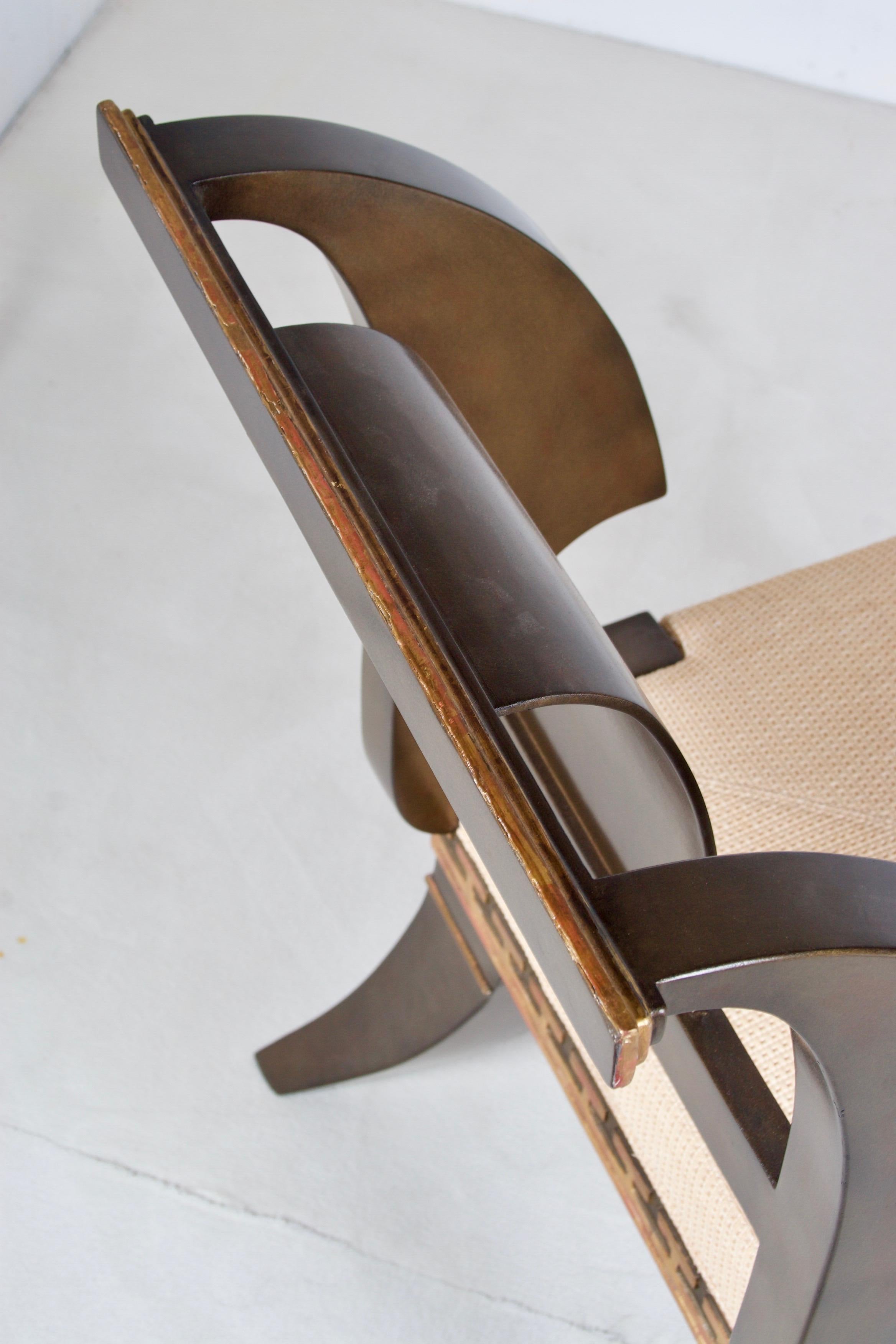 Moderne Säbelbein-Stühle in  Engl. Neoklassizistischer Stil, nach einem Modell von Thomas Hope (Vergoldetes Holz) im Angebot