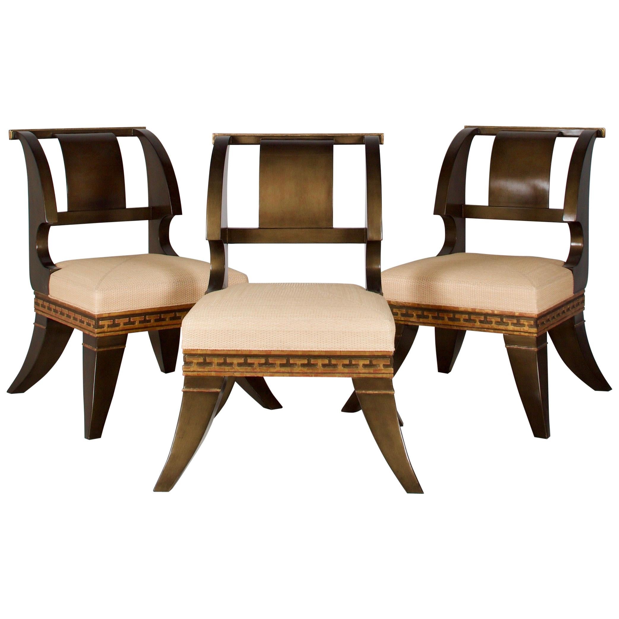 Modern Sabre Leg Chairs in  Engl. Neoclassic style, after a Model by Thomas Hope For Sale