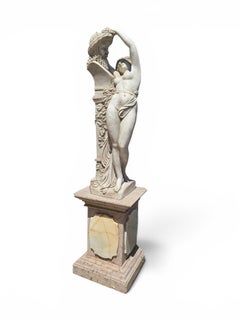 Sculpture en marbre de style néo-grec représentant une figure féminine avec le buste de Dionysos, Ita