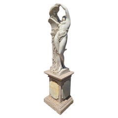 Sculpture en marbre de style néo-grec représentant une figure féminine avec le buste de Dionysos, Ita