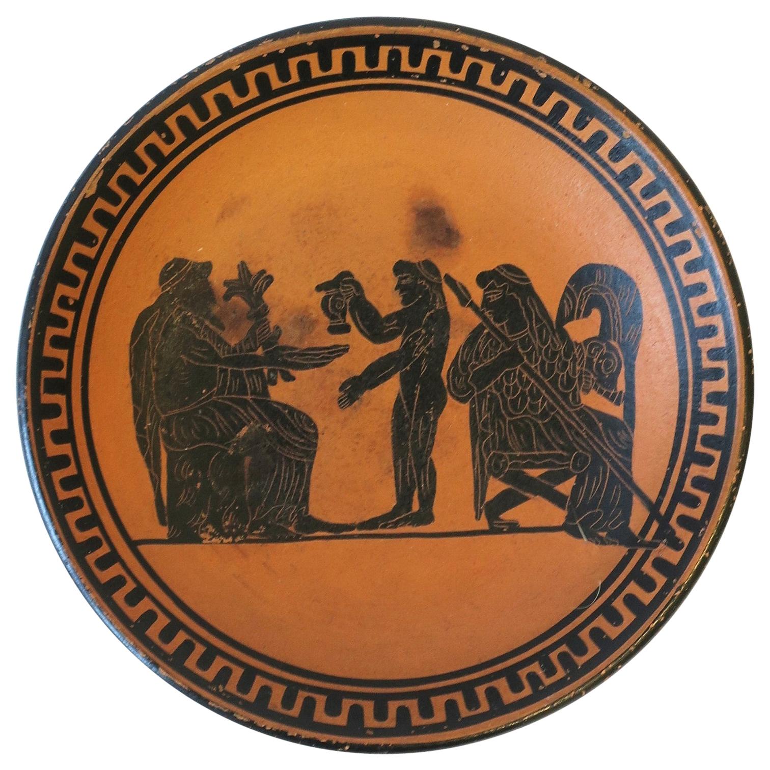 Greek Revival Relief Terracotta Plate or Jewelry Dish
