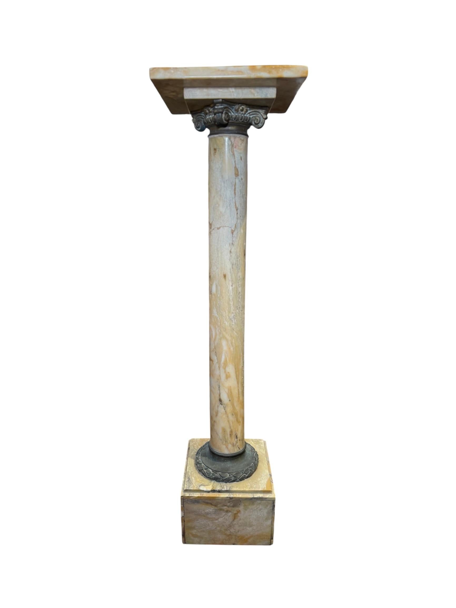 Greek Revival Style Bronze Onyx Pedestal For Sale 6