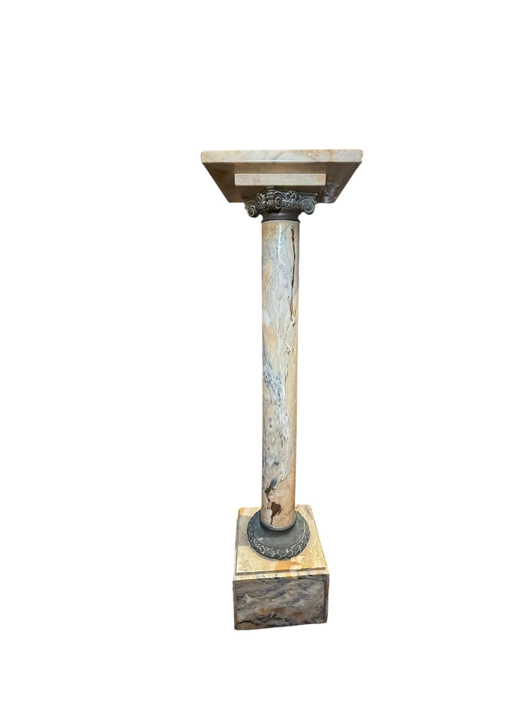 Greek Revival Style Bronze Onyx Pedestal For Sale 1