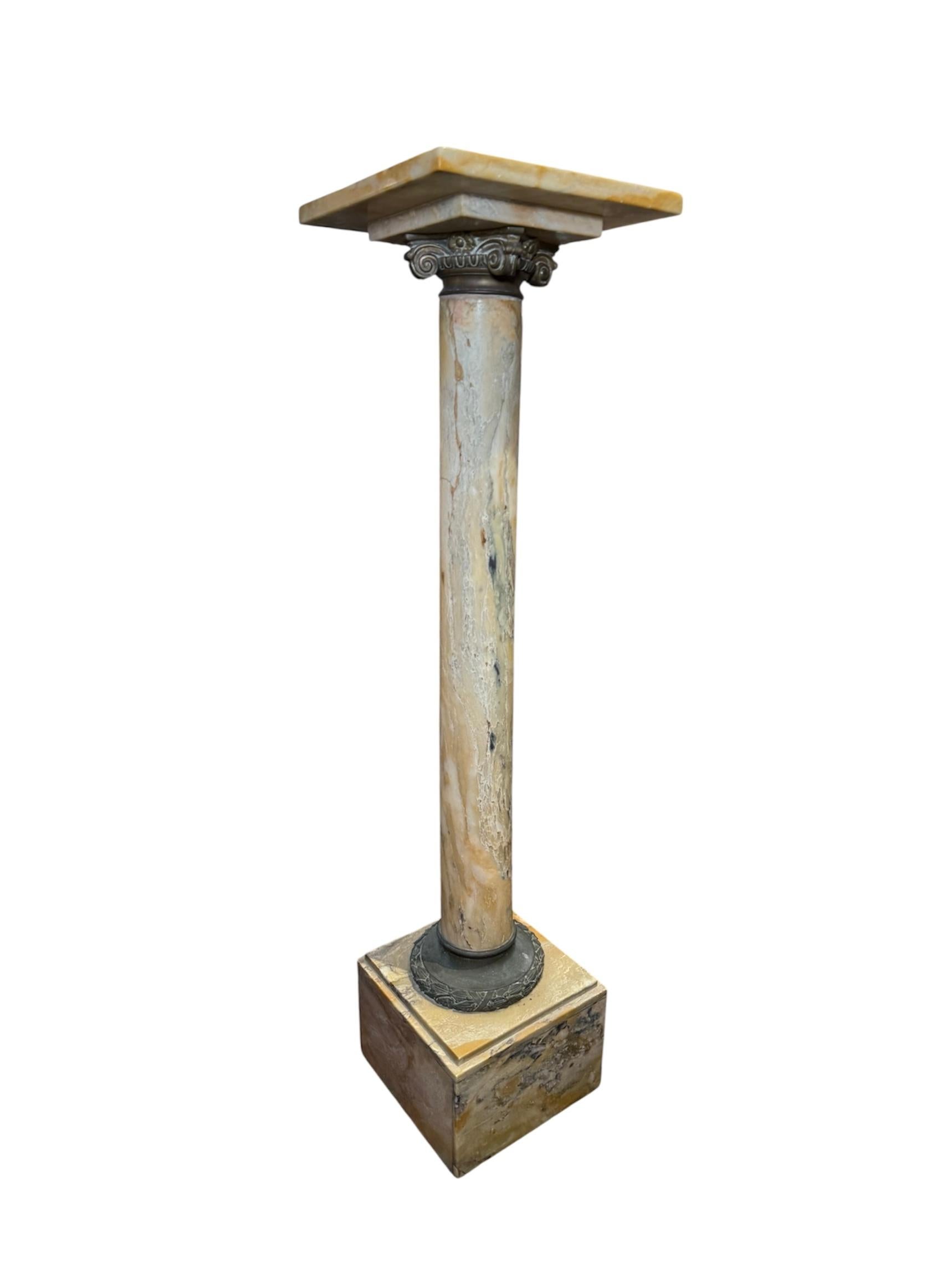 Greek Revival Style Bronze Onyx Pedestal For Sale 3