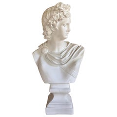 Greek Roman Plaster Bust Sculpture Statue of Apollo