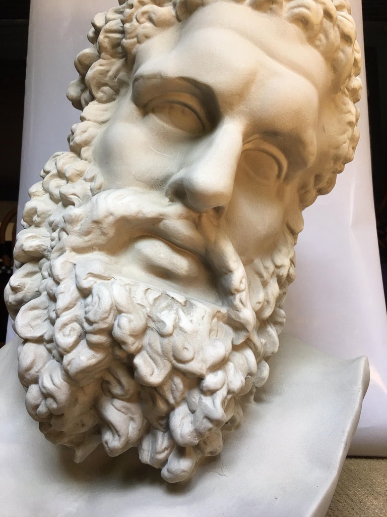 Greek Roman Style Hercules Bust Sculpture at 1stDibs