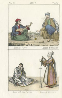 Greek Sailor, a Thessalian and Women of Kasos and Missolonghi, 1842