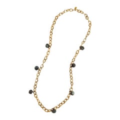 Greek Seeds Necklace in Gold and Gun Metal Seeds