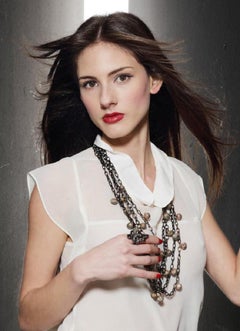 Greek Seeds Necklace in Gun Metal and Gold Seeds