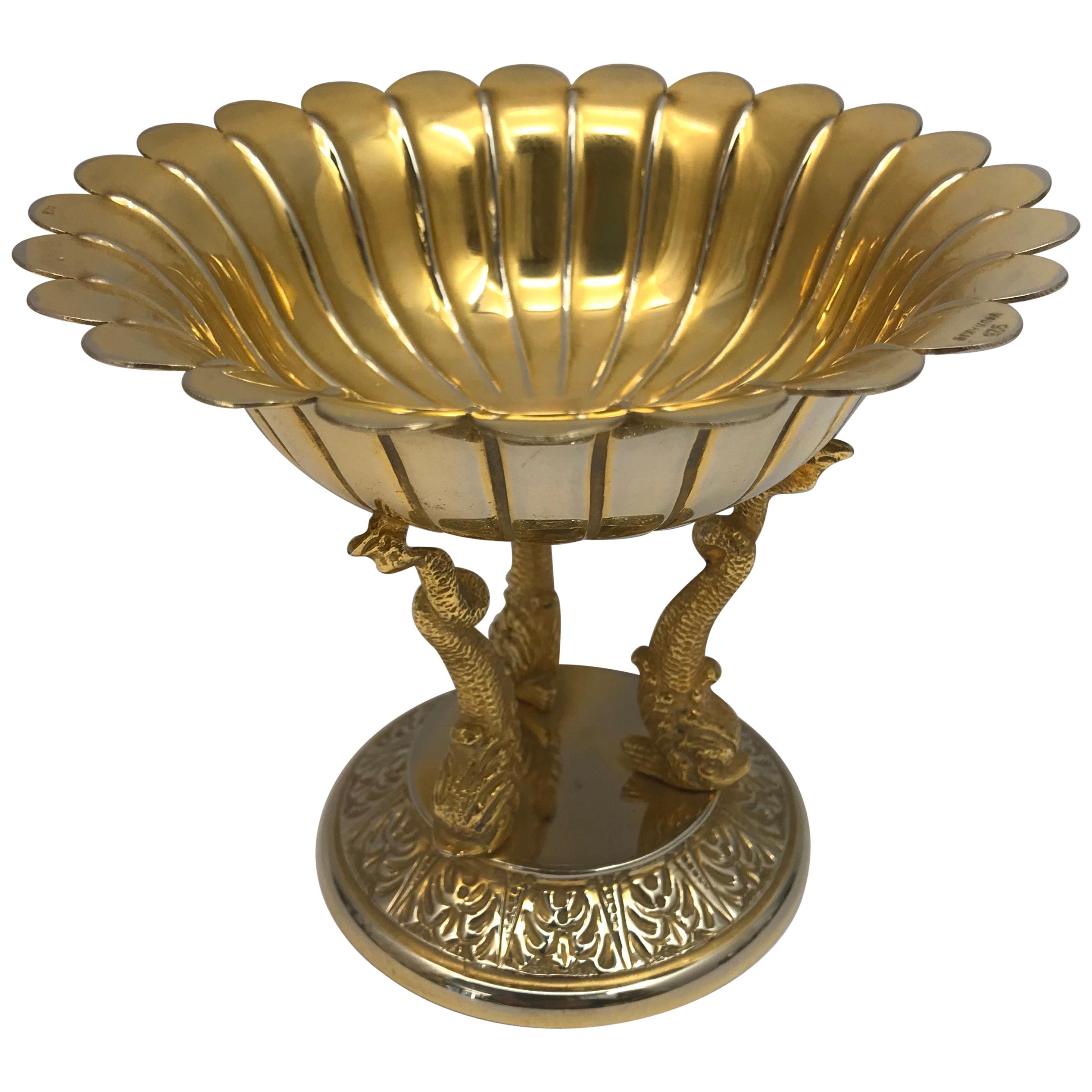 Greek Silver Gilt Tazza For Sale