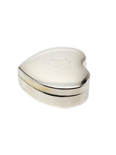 Greek Sterling Silver Heart Pill Box With JN Monogram  # 19627