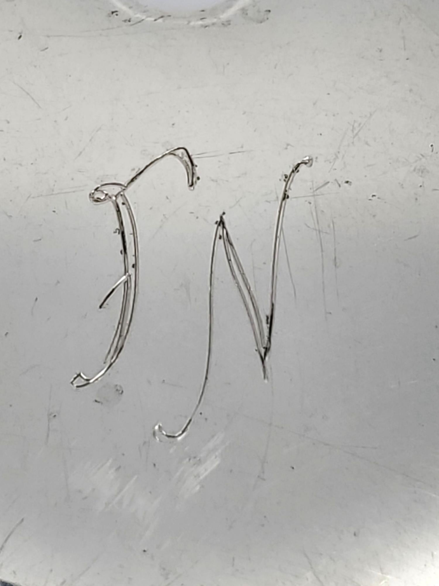 Boîte à pilules grecque en argent sterling avec monogramme JN  # 19627 en vente 5