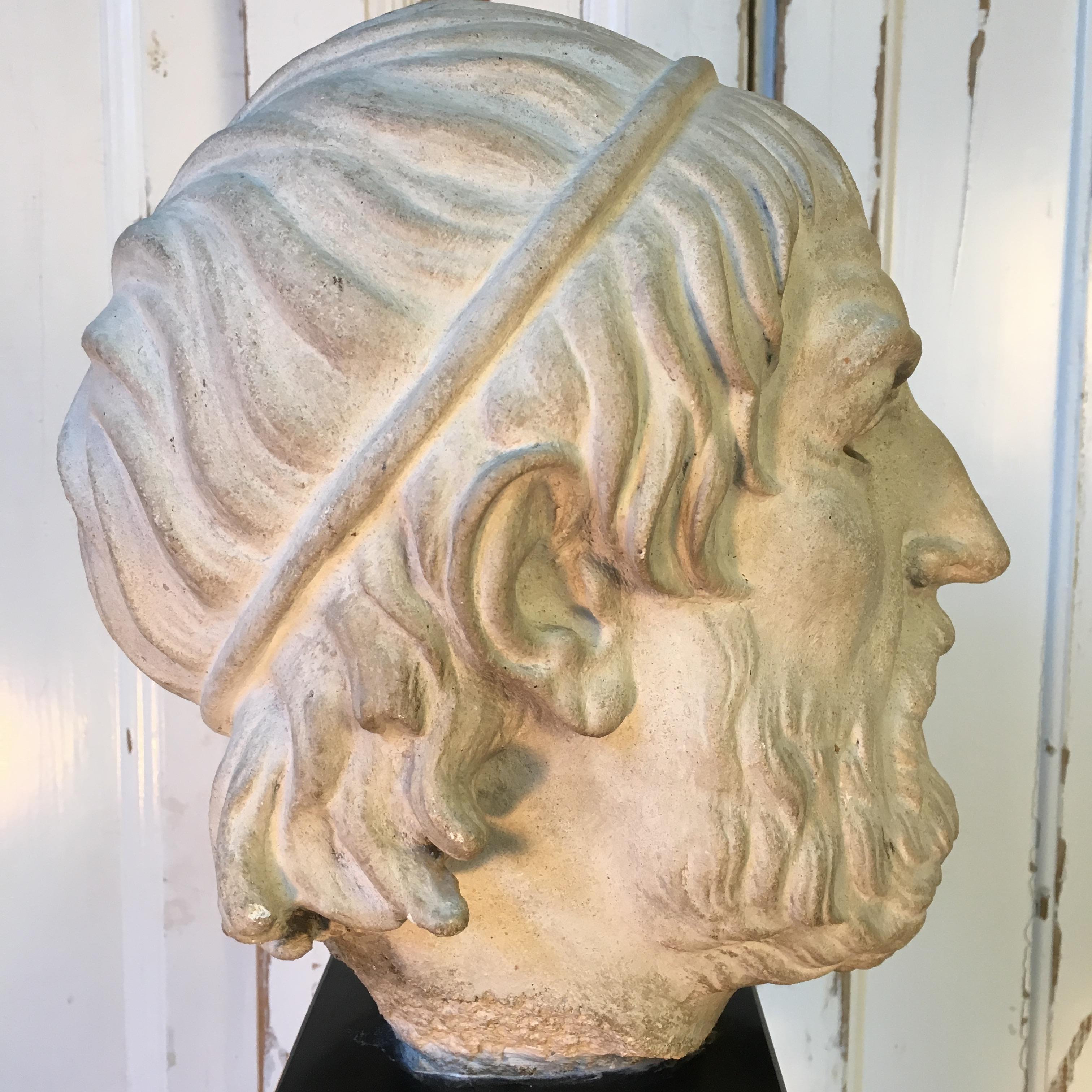 Greek Stone Head with Marble Base 5