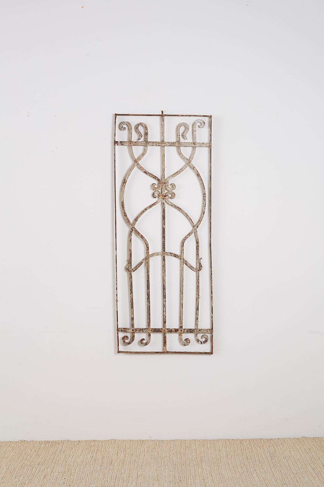 Painted Greek Style Architectural Iron Window Grill