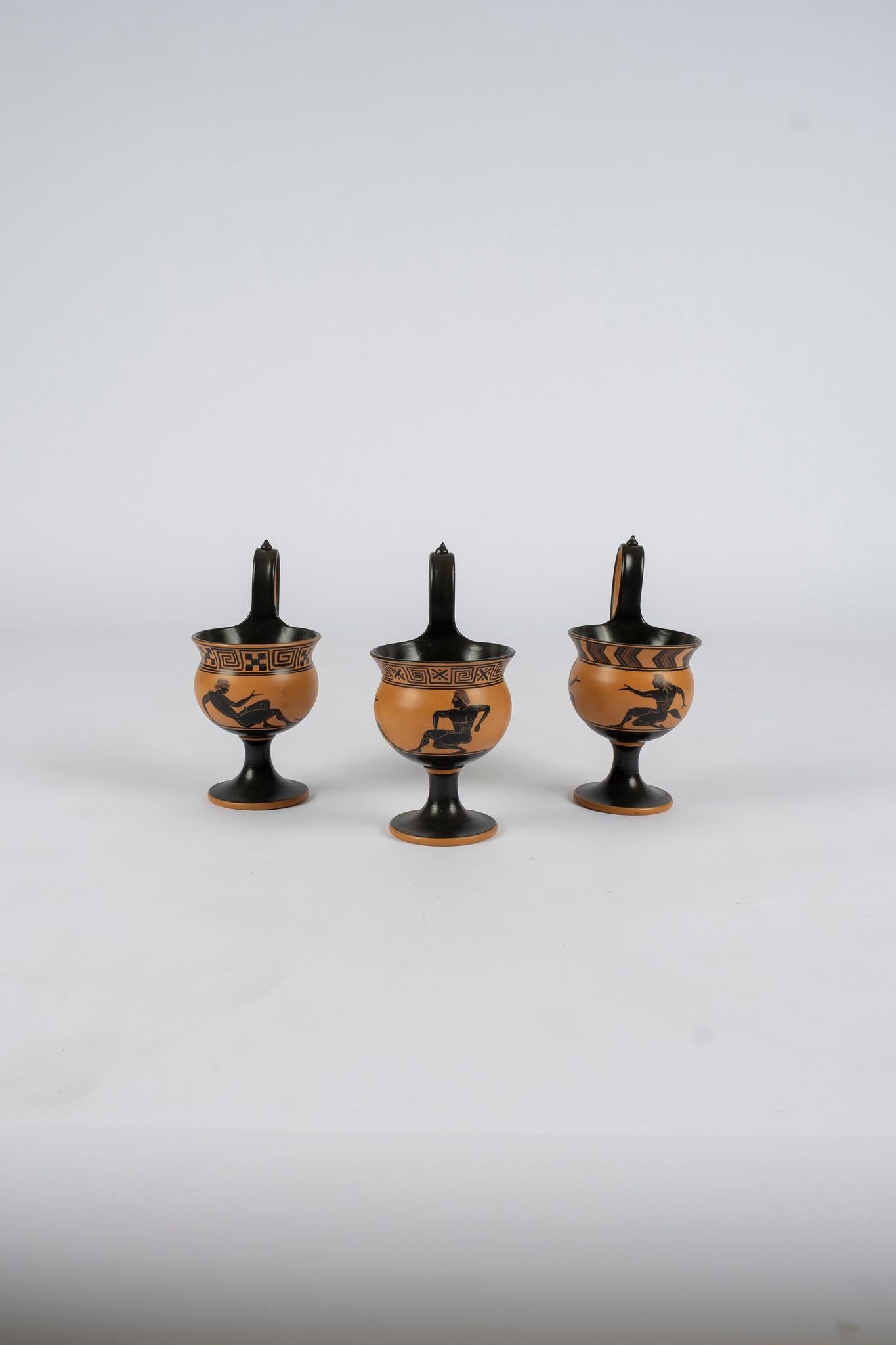 20th Century Greek Terra Cotta Stemmed Kyathos For Sale