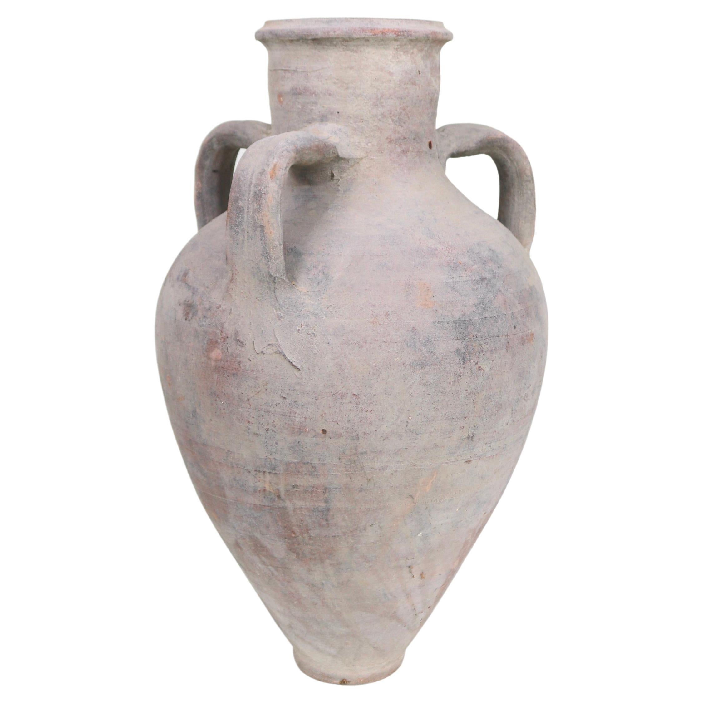 Greek Terracotta 3-Armed Amphora Jar In Good Condition For Sale In Leeds, GB