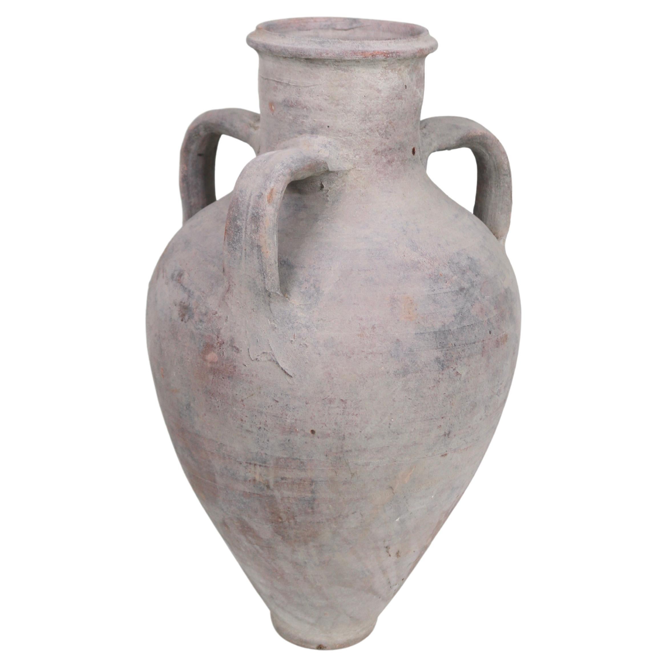 Greek Terracotta 3-Armed Amphora Jar For Sale