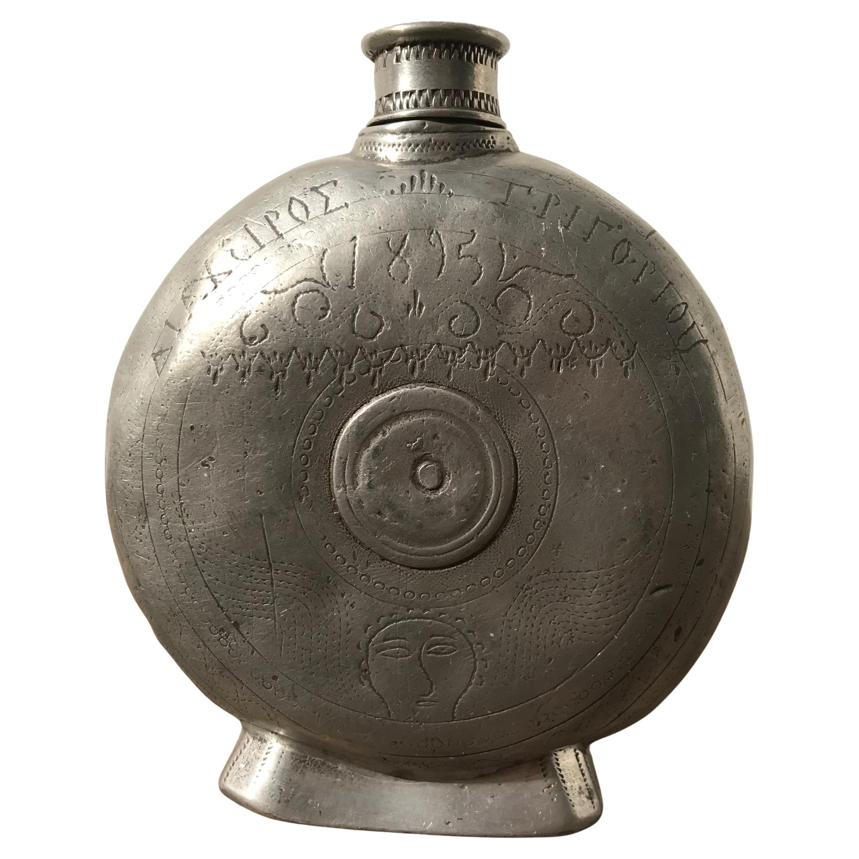 Greek Tin Flask (Zinn Flachmann), 1895