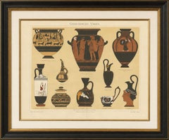 Greek Vases and Amphorae – Classical Antiquity Chromolithograph, Meyers 1898
