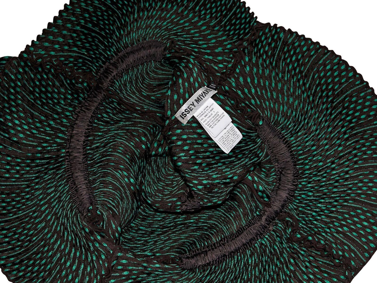 Black Issey Miyake Green and Brown Pleated Blouse