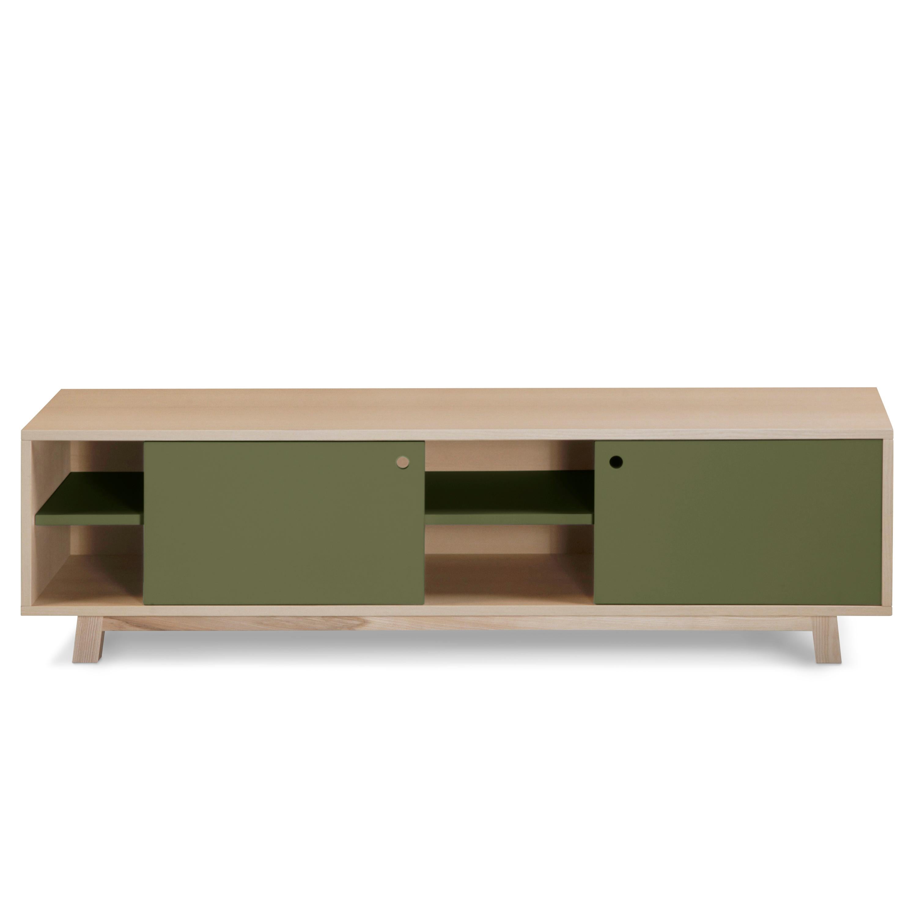 Lacquered French TV cabinet, scandinavian design by Eric Gizard in Paris - 11 colours For Sale