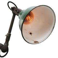 Green 3-Arm Metal Vintage Industrial Machinist Work Wall Light by Dugdills, Uk