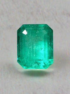 Green 5.11 Carat Emerald Cut Colombian Emerald Gem - May Birthstone