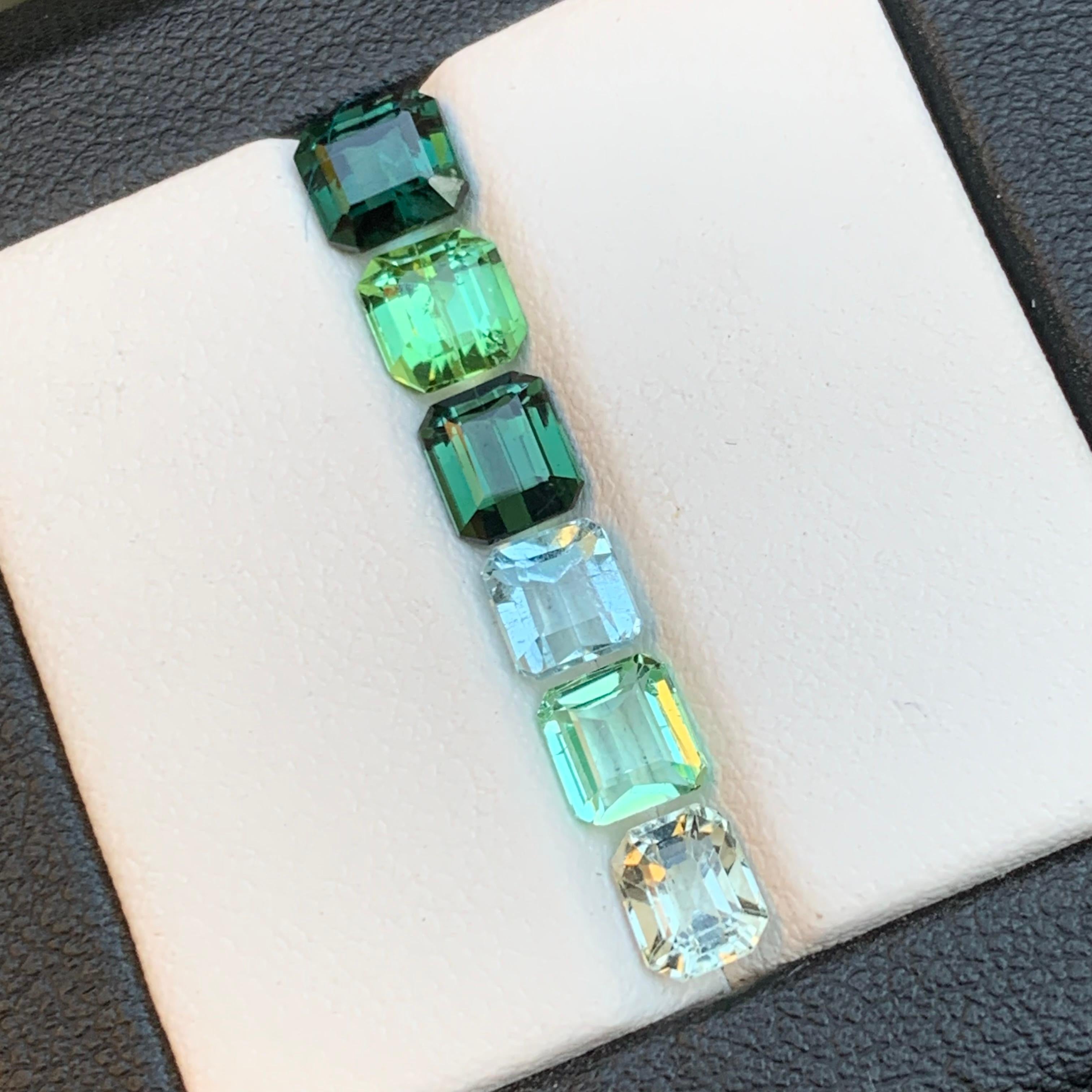 Green & a Golden Mix Colors Natural Tourmaline Loose Gemstones Lot 4.80 Ct-Jewel For Sale 4