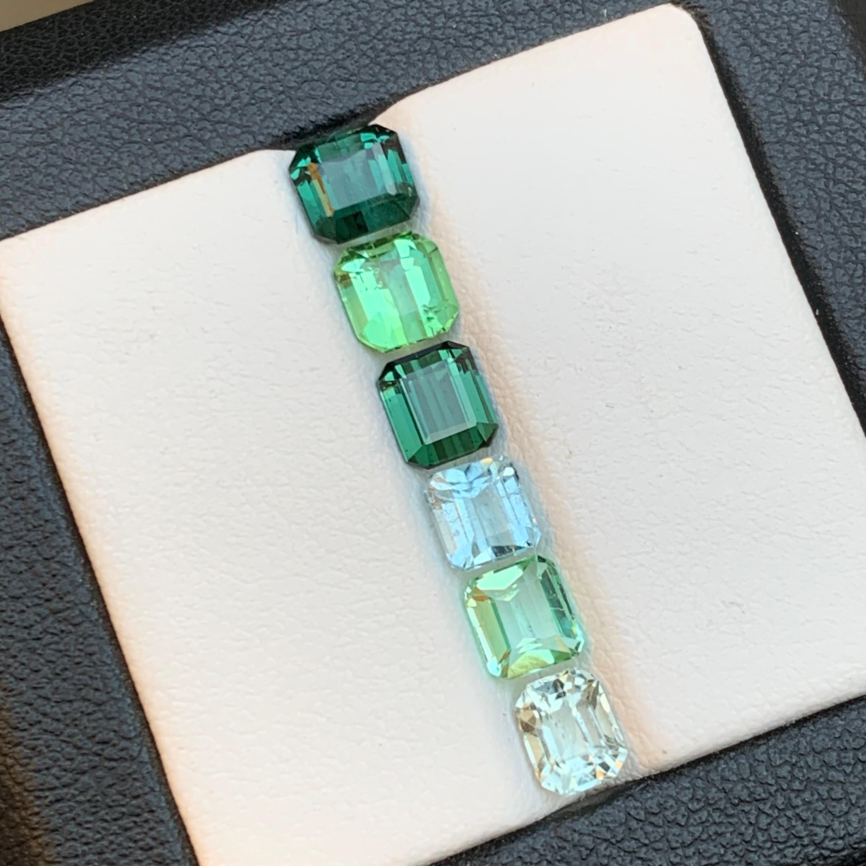 Green and a Golden Mix Colors Natural Tourmaline Loose Gemstones Lot for Rings, Bracelet, Necklace Pendant or any other Jewelry Setting-Emerald Cut from Kunar, Afghanistan

💎 GEMSTONE TYPE: Tourmaline 
⚖️ WEIGHT:  4.80 Carats
🪚 SHAPE & CUT: