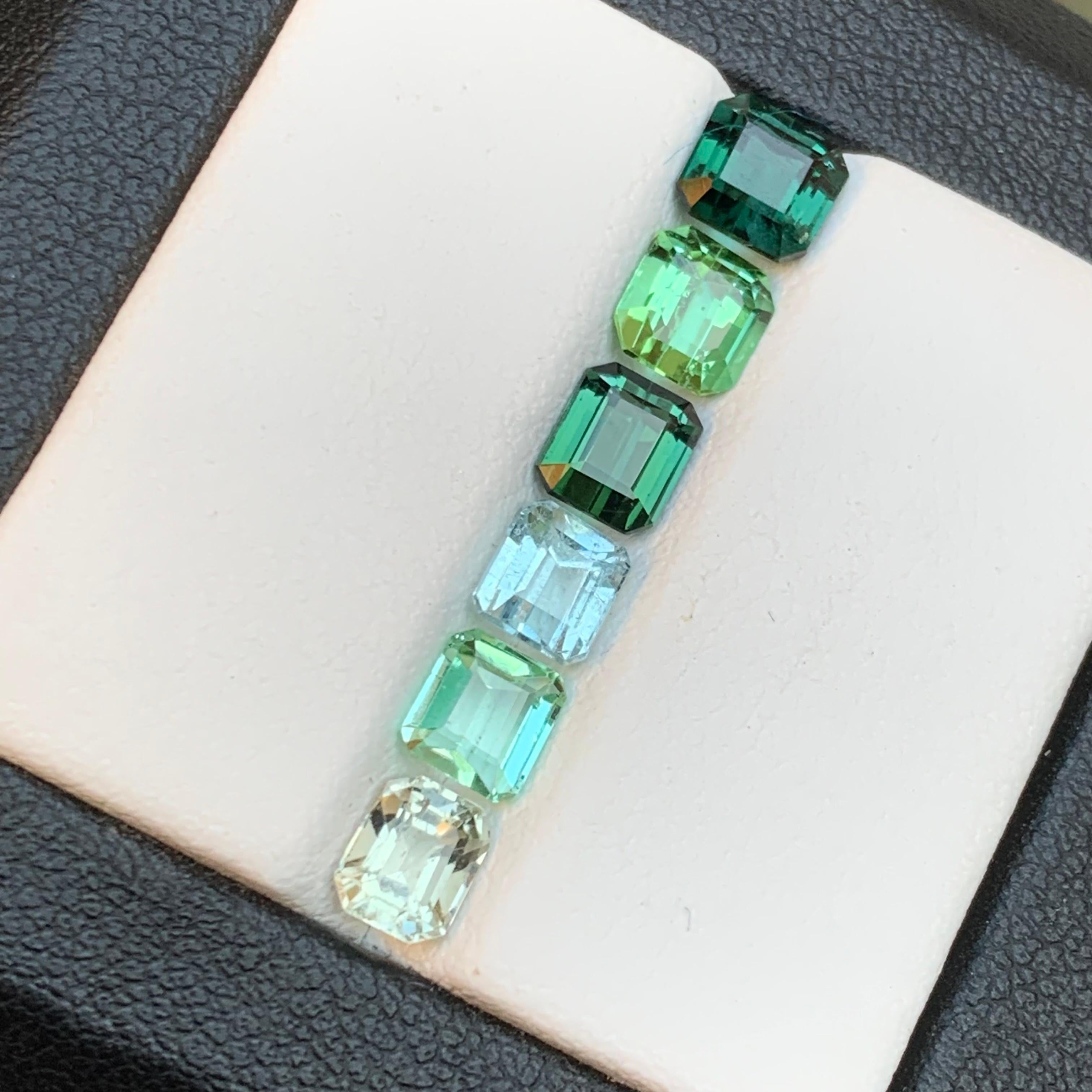 Contemporary Green & a Golden Mix Colors Natural Tourmaline Loose Gemstones Lot 4.80 Ct-Jewel For Sale