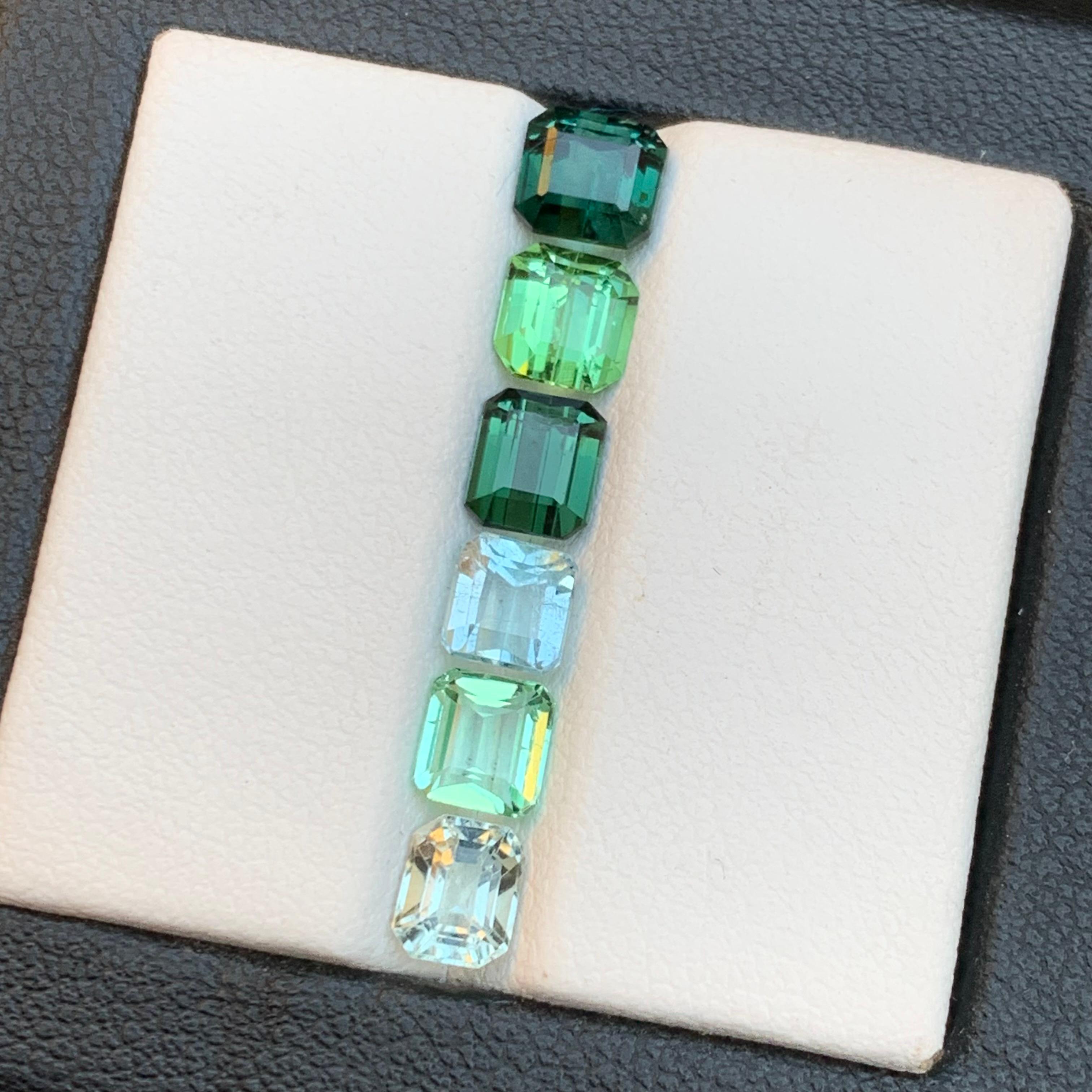 Women's or Men's Green & a Golden Mix Colors Natural Tourmaline Loose Gemstones Lot 4.80 Ct-Jewel For Sale